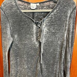 Gray Long-Sleeve Top